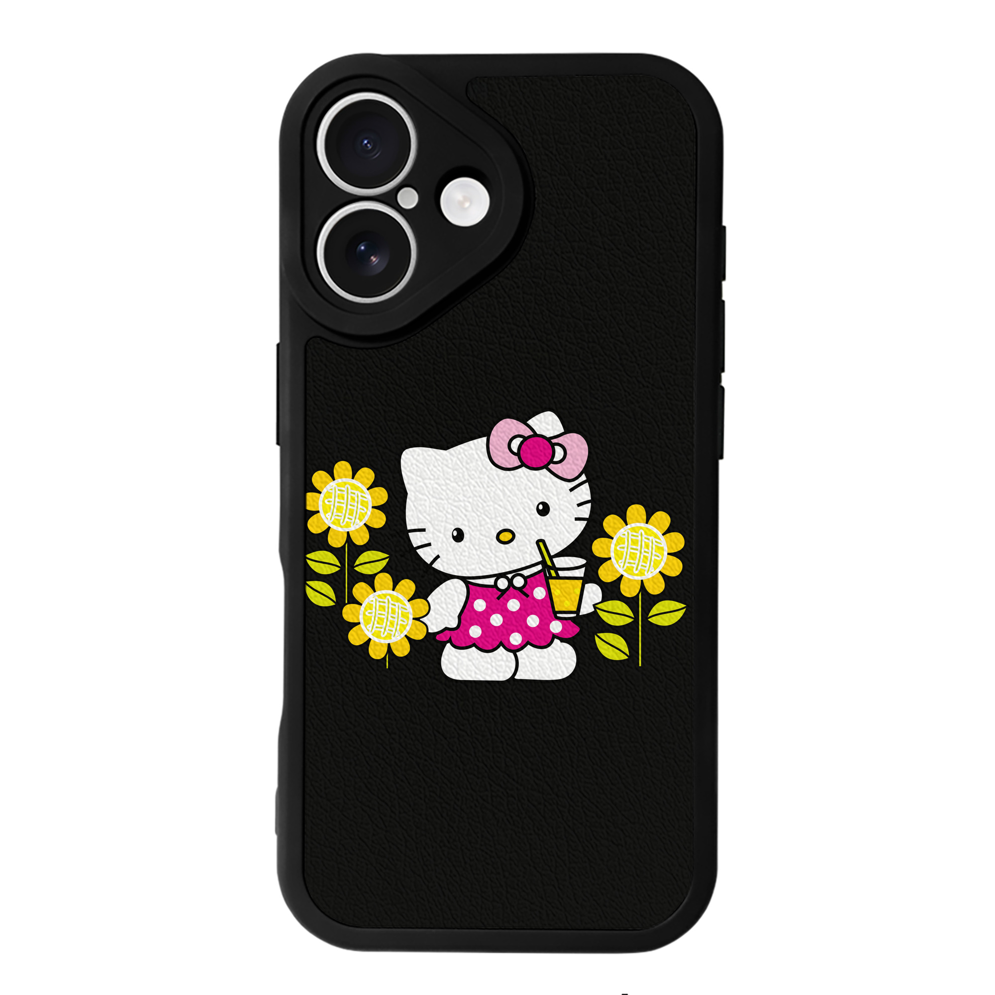（画像用） Hello Kitty ハローキティ 【iPhone 16シリーズ対応】シリコンスマホケース（レザー調） 材質：シリコン